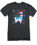 Hanukkah Llama Menorah Alpaca Santa Hat Christmas Chanukah Reonsessi T-Shirt