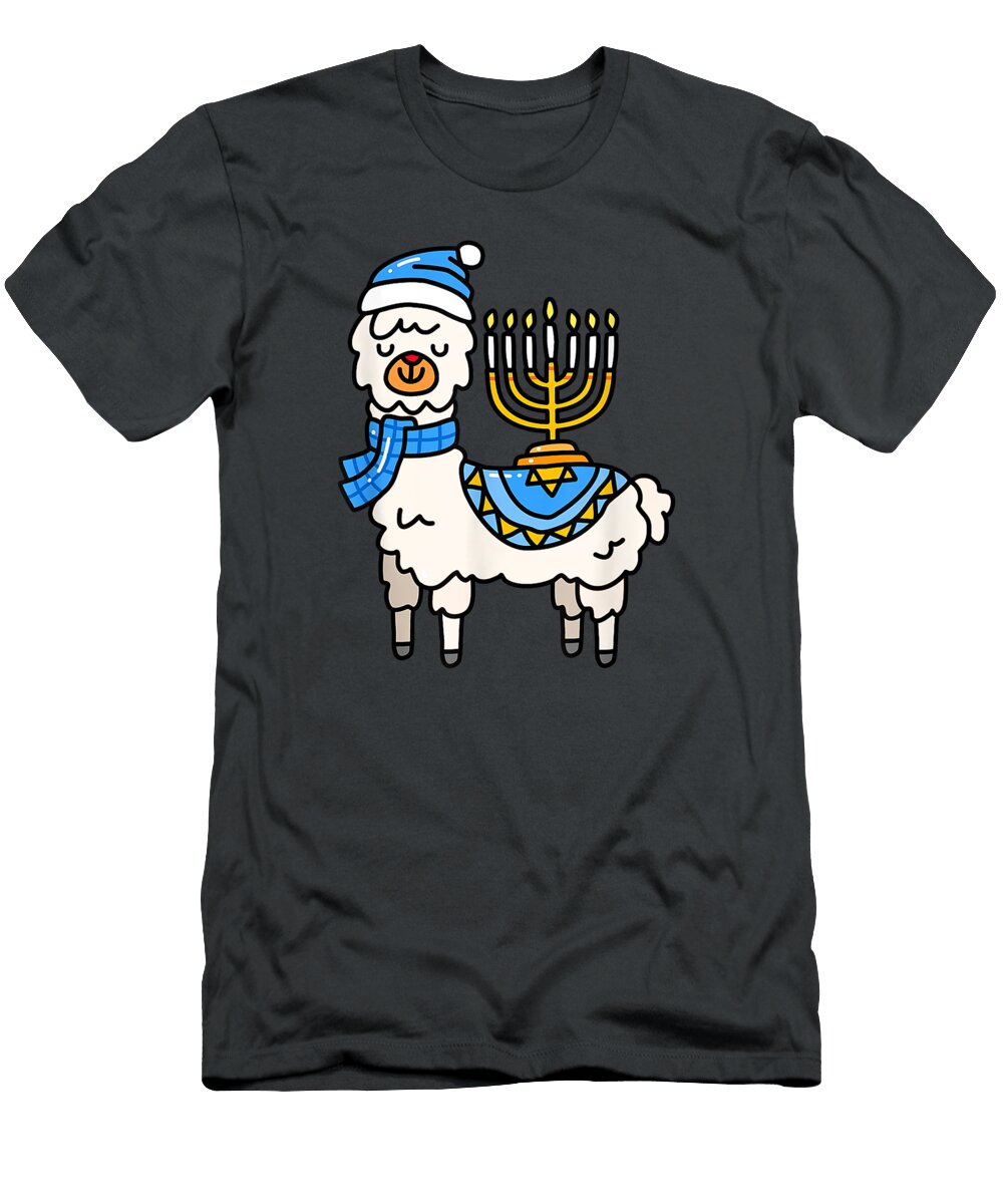 Hanukkah Llama Menorah Chanukah Alpaca Cute Women Girls Wojciech4ellie T-Shirt