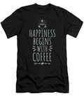 Happiness Begins with Coffee Manuel Schmucker T-Shirt