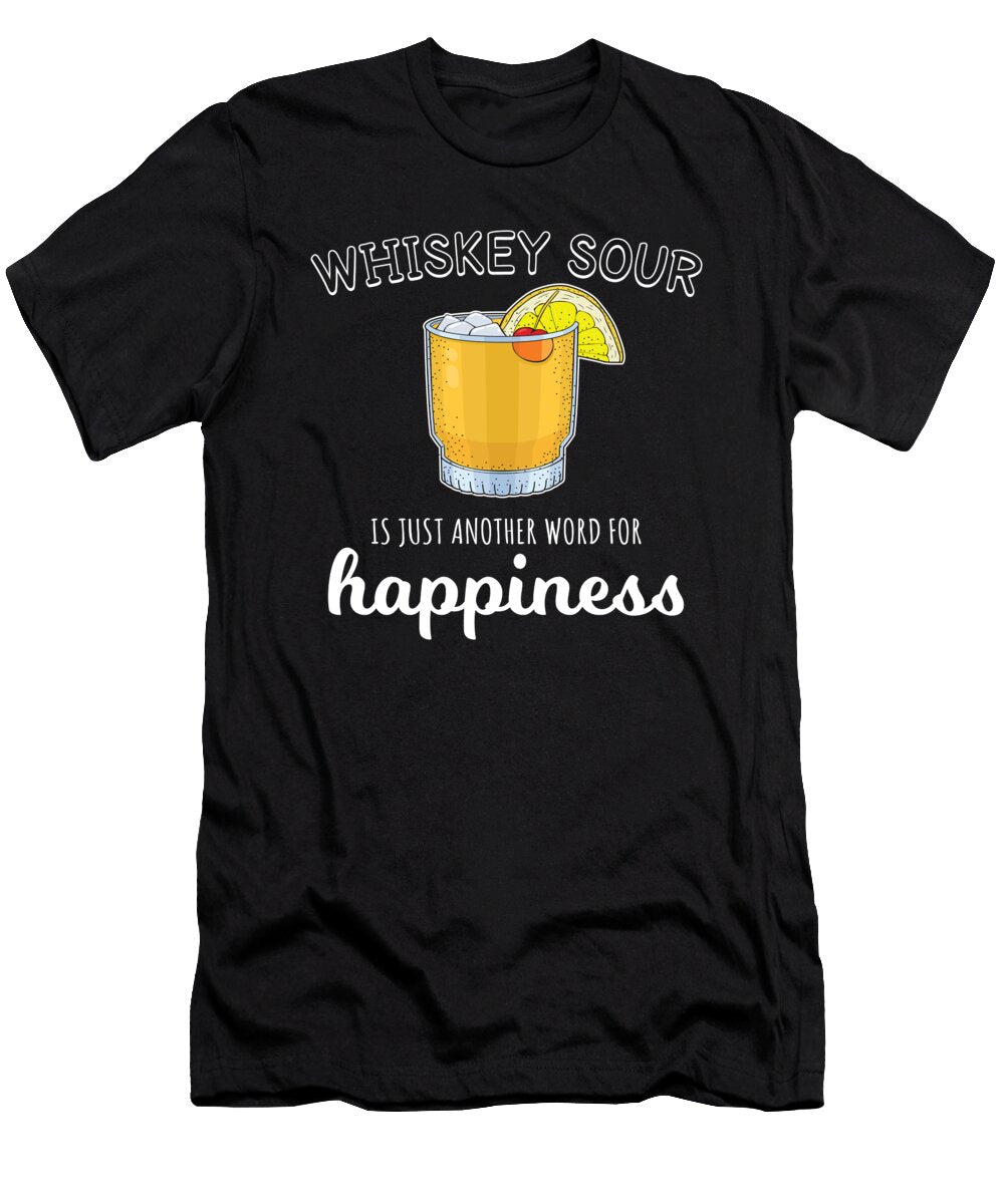 Happiness Mixologist Whiskey Sour Cocktail Print Jacob Hughes T-Shirt