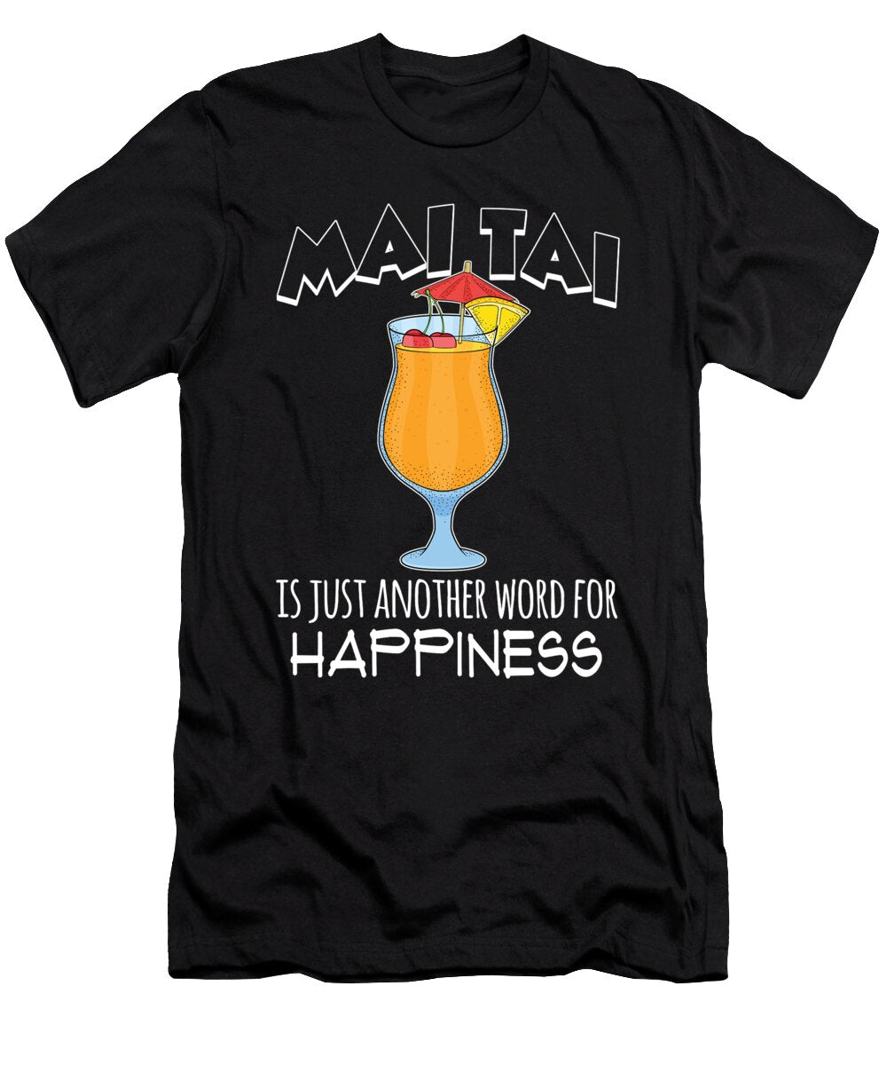 Happiness Pool Party Tiki Cocktail Mai Tai Design Jacob Hughes T-Shirt