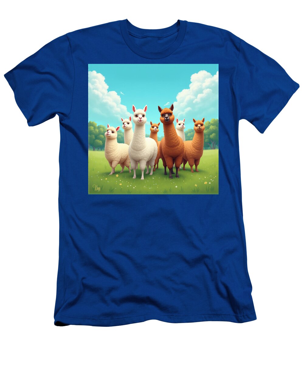 Happy Alpacas in a Sunny Meadow Ritchie Sonam T-Shirt