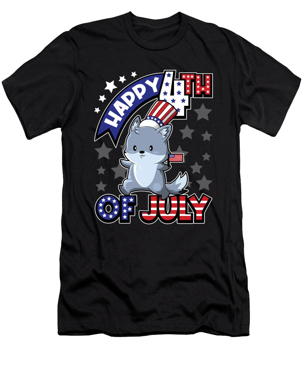 Happy Fourth of July Husky USA Flag Mister T-Shirt