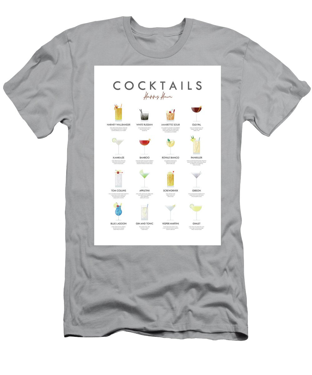 Happy Hour Cocktail Guide Dennson Creative T-Shirt