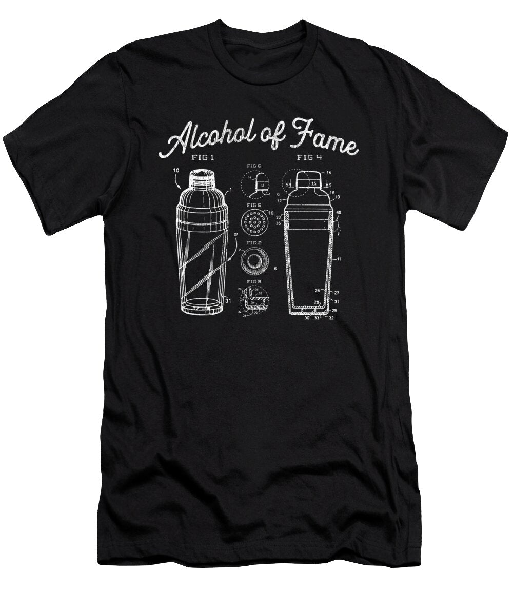 Happy Hour Martini Shaker Blueprint Vintage Cocktail Shaker Vector Deluxe T-Shirt