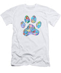 Happy Paws Art Colorful Pet Paw Prints Sharon Cummings T-Shirt