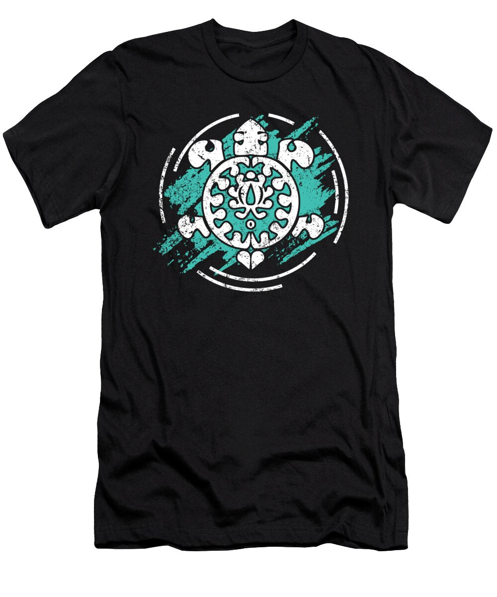 Hawaiian Tiki Turtle Swimming Swimmer Surfer Diver Tortoise Aquatic Animals Gift Thomas Larch T-Shirt