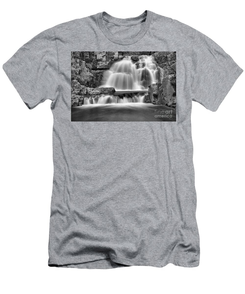 Hawk Falls Winter View Black and White Adam Jewell T-Shirt
