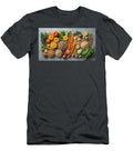Healthy Food Diet Selection with Fresh Vegetables Legumes Nuts and Grains on Grey Background Talha Khan T-Shirt