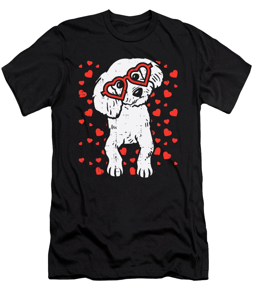 Heart Glasses Poodle Valentines Day Pet Dog Lover Owner Gift Dhbubble T-Shirt