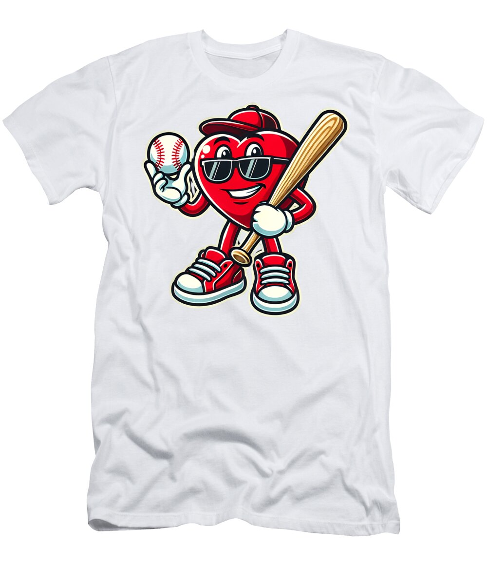 Heart Playing Baseball Valentines Day Quang Vu T-Shirt