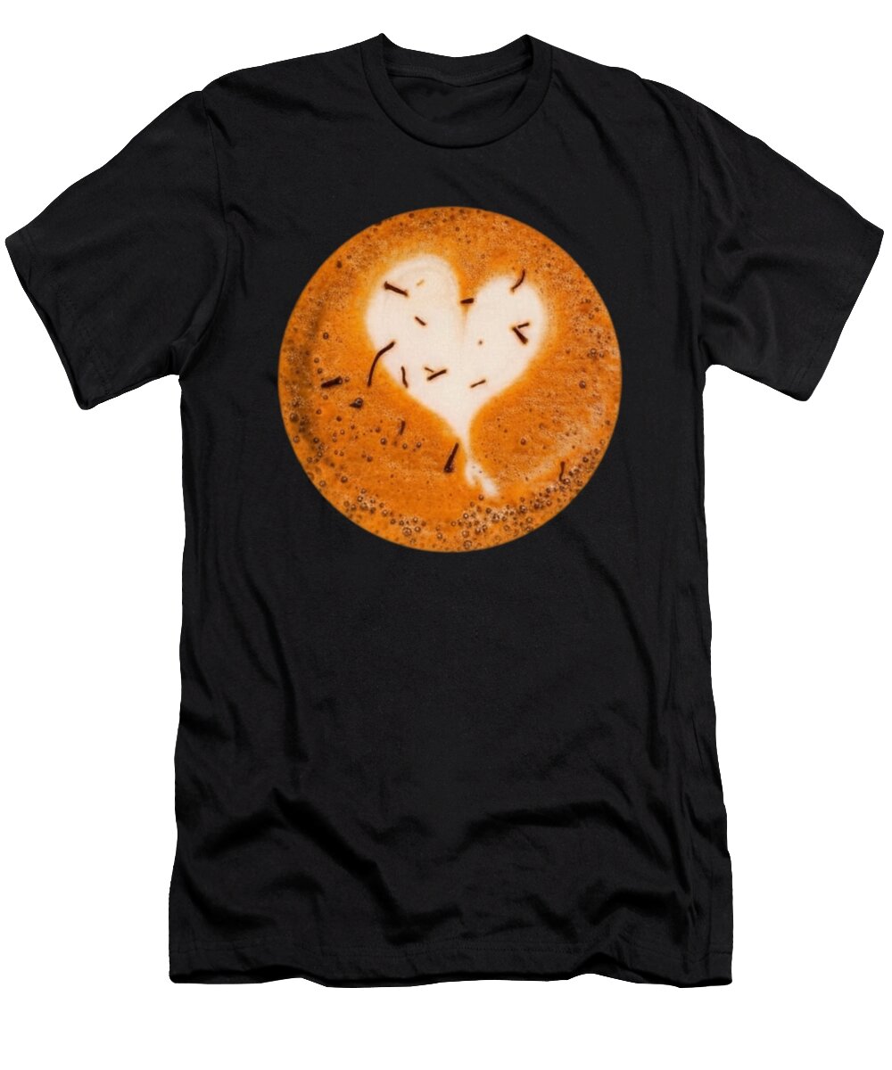 Heart Shaped Coffee Foam Ibrahem Aalmuteari T-Shirt