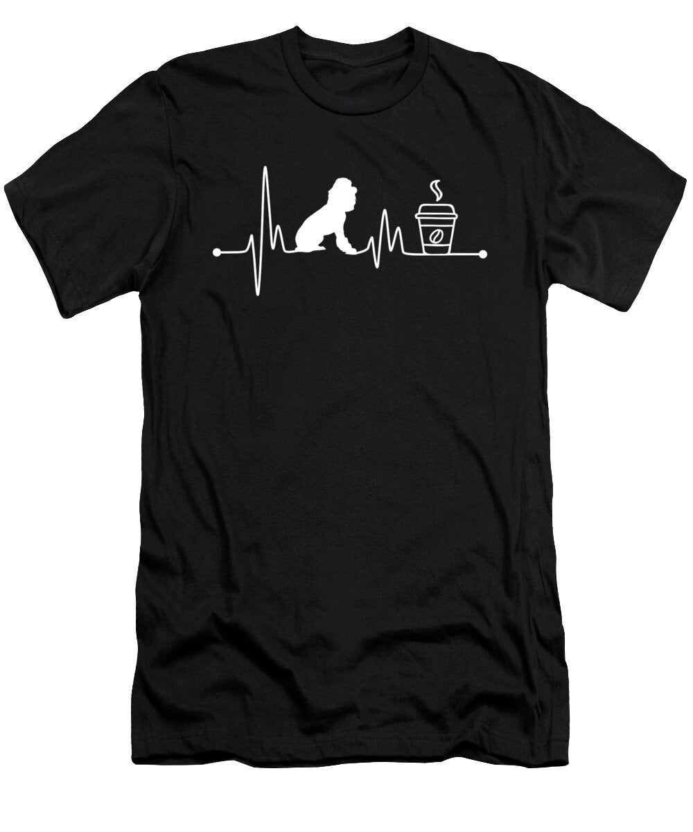 Heartbeat Ekg Pulse Poodle Coffee Lover Teequeen2603 T-Shirt