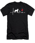 Heartbeat Ekg Pulse Siberian Husky and Wine Teequeen2603 T-Shirt