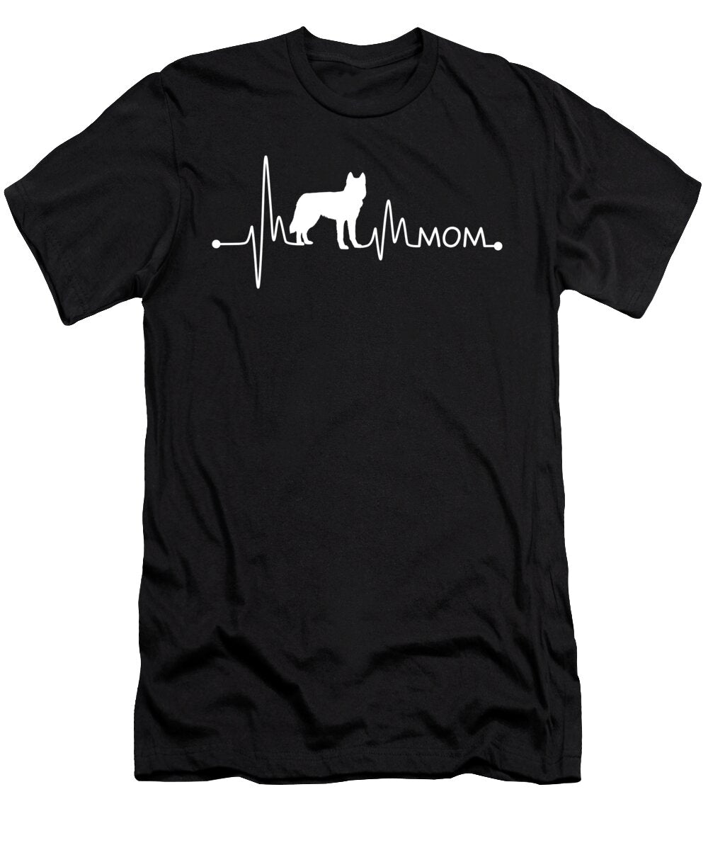 Heartbeat Pulse Line Siberian Husky Mom Dog Lover Teequeen2603 T-Shirt