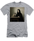 Hefty Cat W Woman in Hooded Cape Yopedro T-Shirt