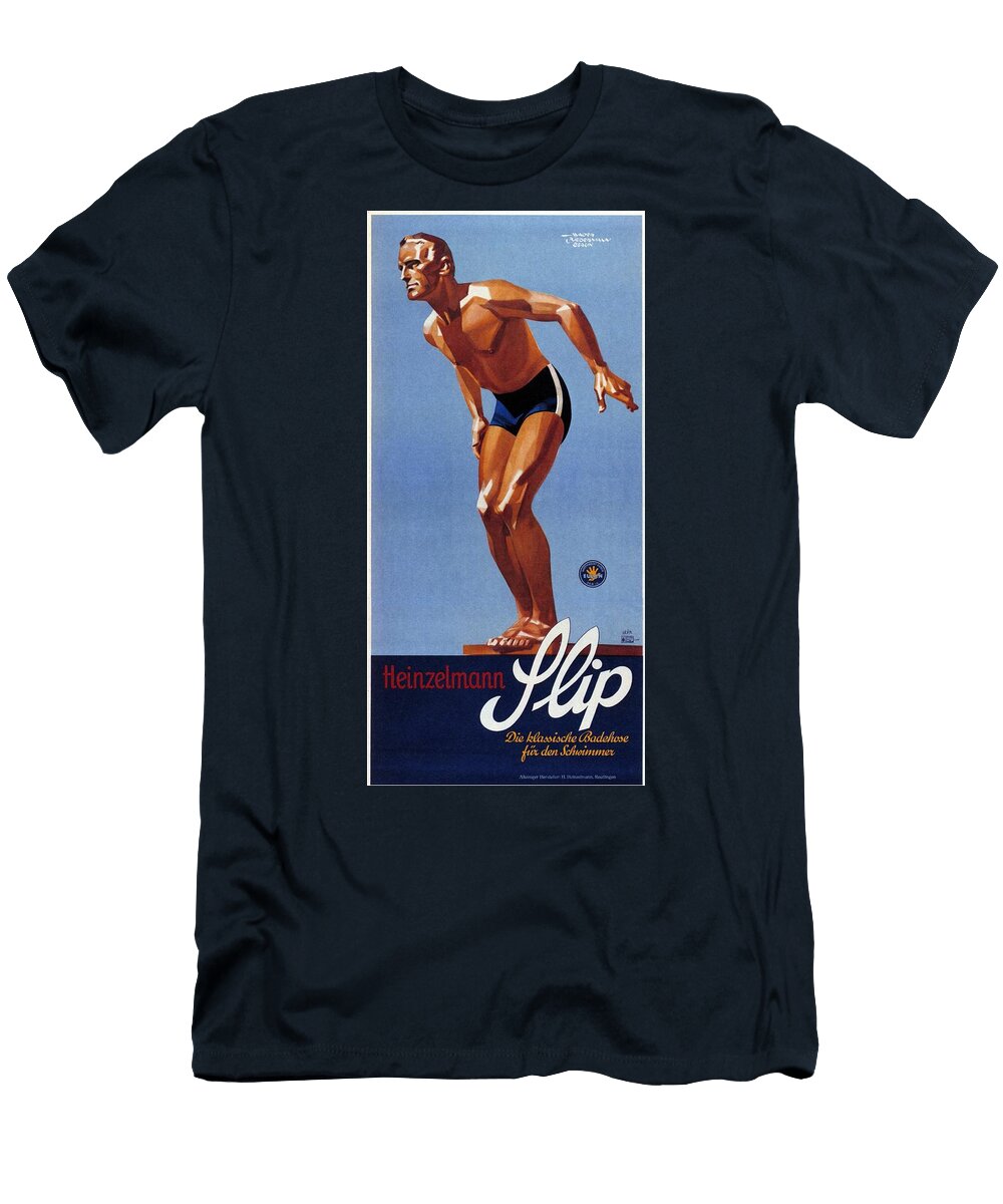Heinzelmann Flip Classic Badehose for Swimwear Vintage Advertising Poster Studio Grafiikka T-Shirt