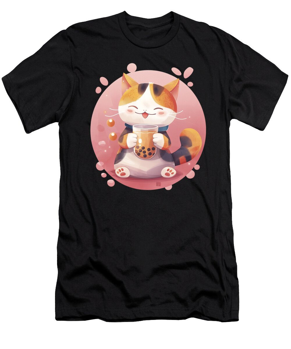 Hello Kitty Boba Tea Can Douxie Grimo Art T-Shirt