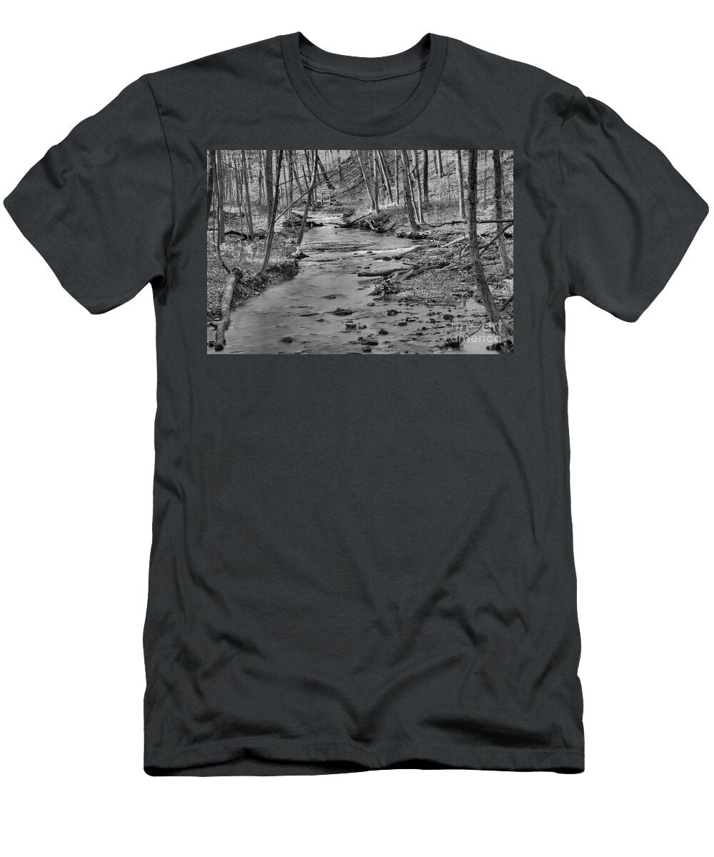Hells Hollow Autumn Landscape Black and White Adam Jewell T-Shirt