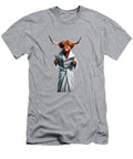 Highland Humor Cow in a Bathrobe Reading the News Ox Wall Art Funny Cow Ibrahim Haron T-Shirt