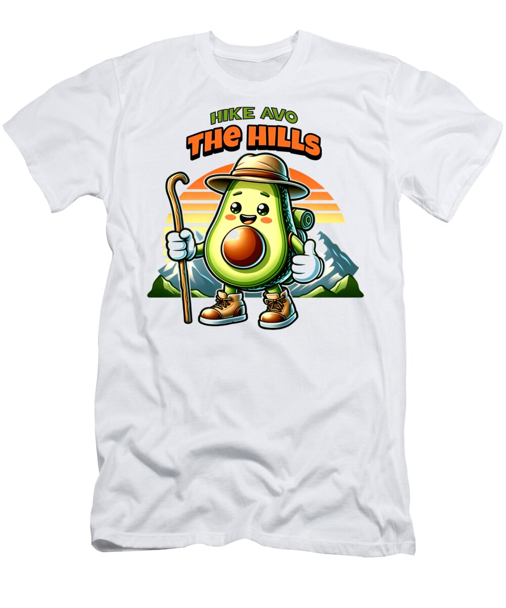 Hiking Avocado Cartoon Kenvin Tran T-Shirt
