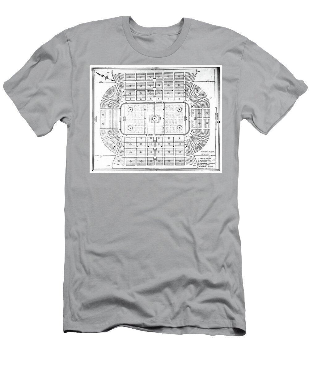 Historic Montreal Forum Seating Chart Brad Knorr T-Shirt