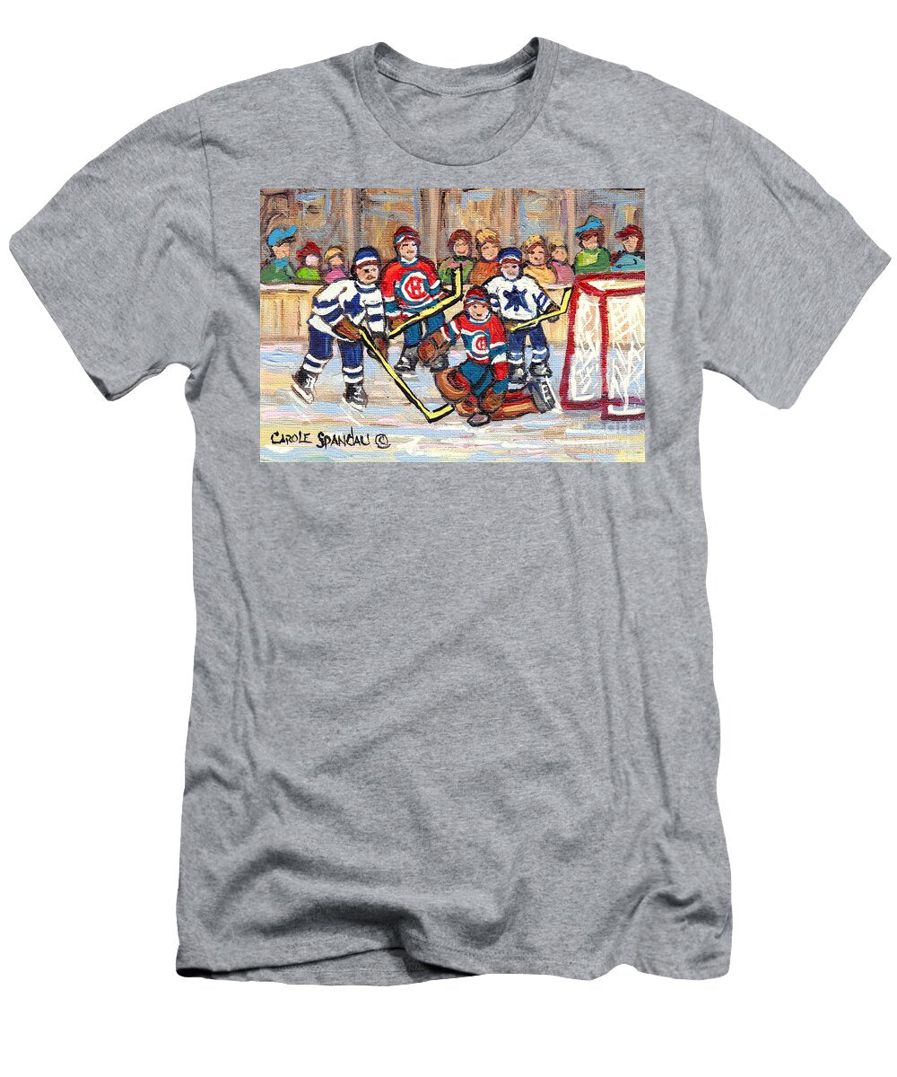 Hockey Game At Montreal Forum Vintage Hockey Game Canadians Vs Toronto Maple Leafs C Spandau Art Carole Spandau T-Shirt