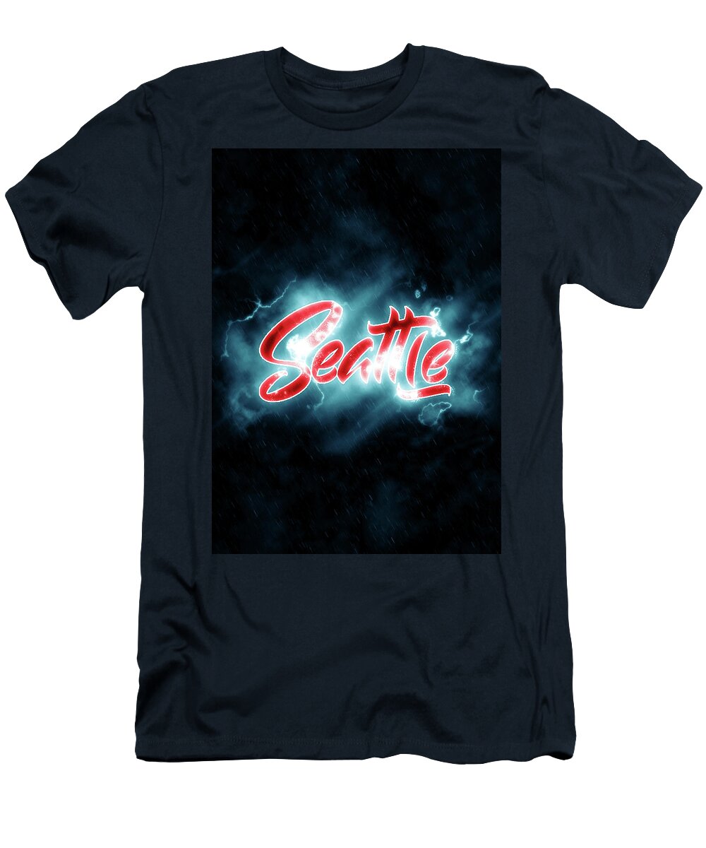 Hockey Hockey NHL Seattle Art Leith Huber T-Shirt