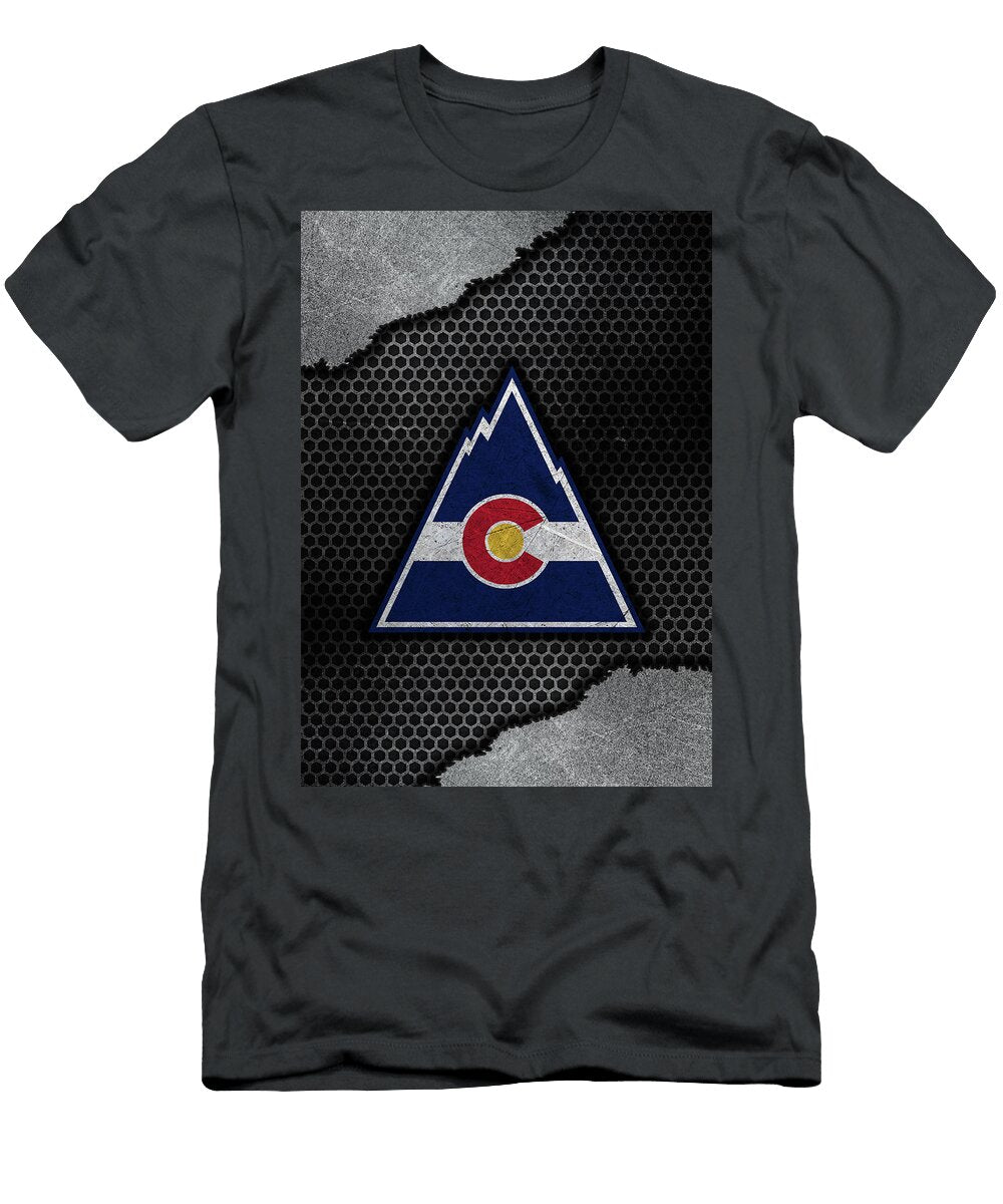 Hockey Metal Art Colorado Rockies NHL Leith Huber T-Shirt
