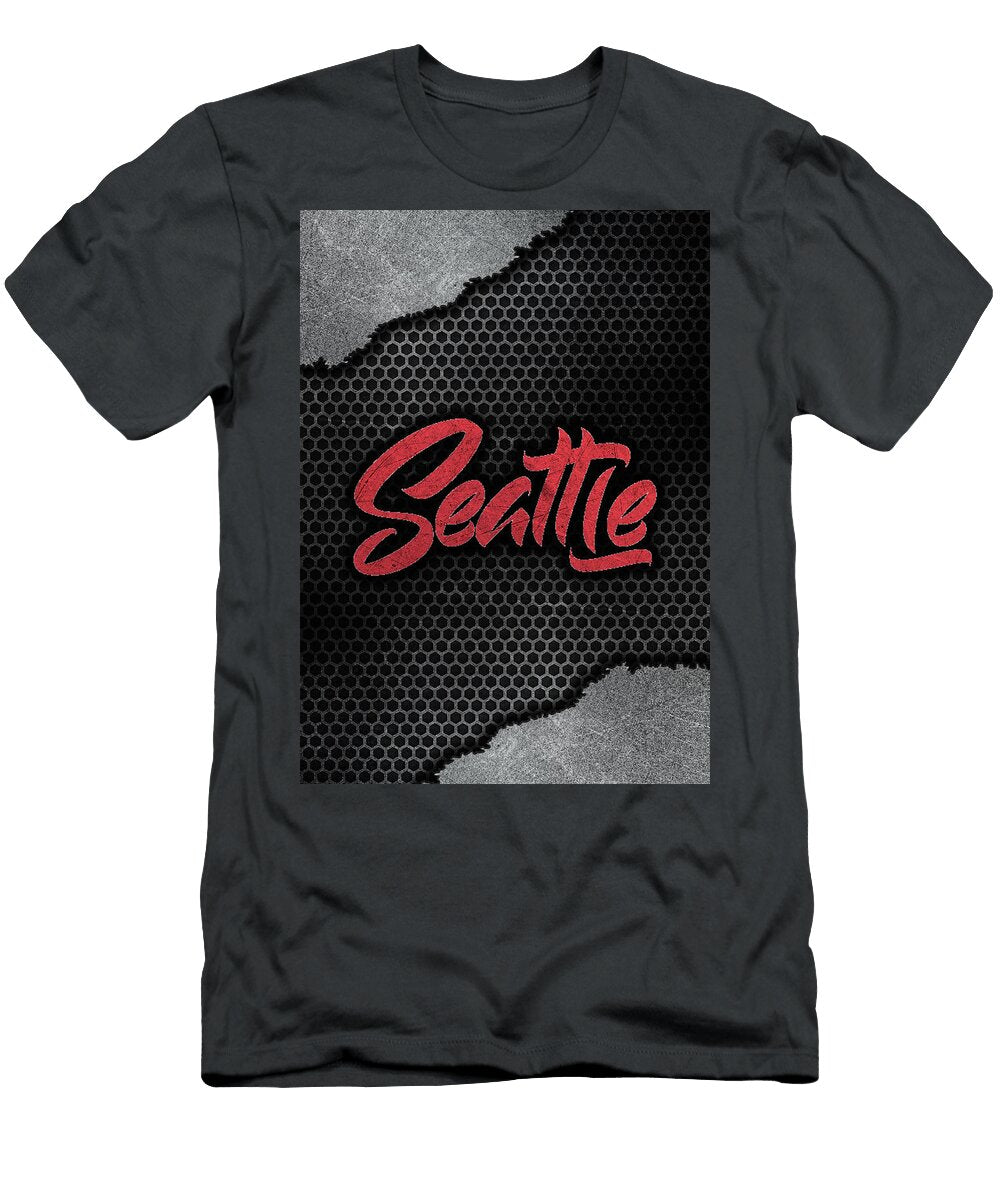 Hockey Metal Art NHL Seattle Leith Huber T-Shirt
