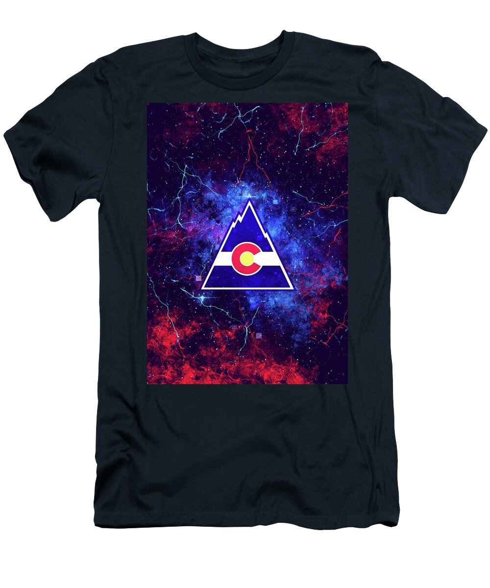 Hockey Nebula Colorado Rockies NHL Leith Huber T-Shirt