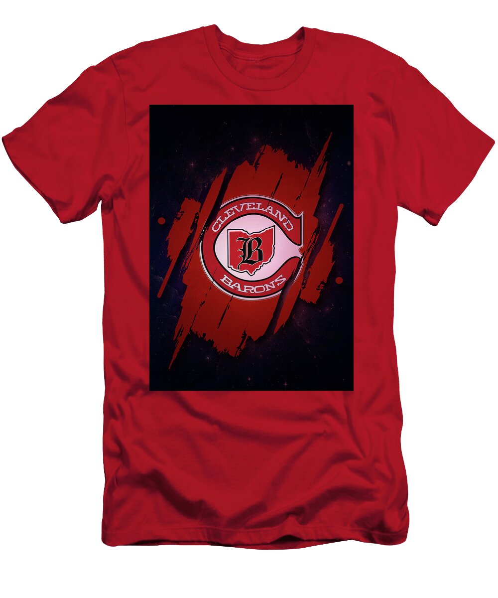 Hockey Red Cleveland Barons NHL Leith Huber T-Shirt