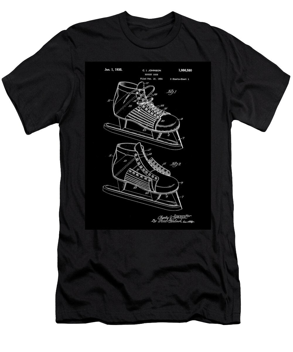 Hockey Shoe Patent 1934 Black Stephen Younts T-Shirt