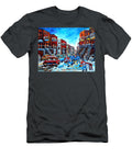 Hockey Streetscene Painting for Sale Montreal Staircases Winter in Verdun C Spandau Snowscenes Carole Spandau T-Shirt