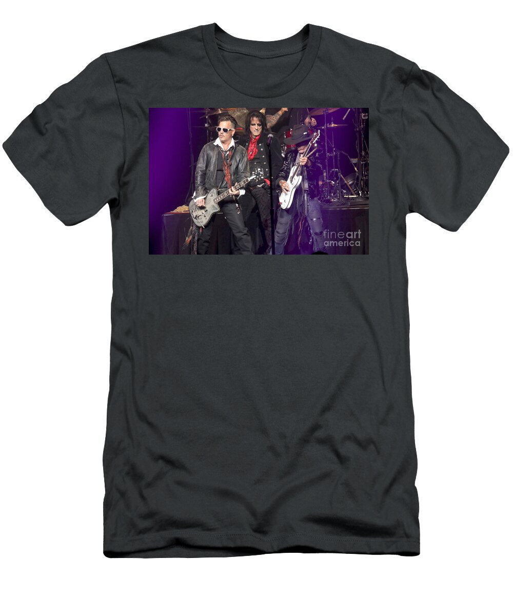 Hollywood Vampires Depp Cooper Perry Front Row Photographs T-Shirt