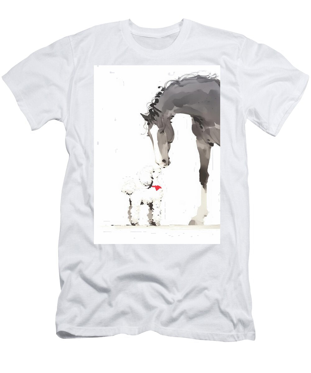 Horse and Poodle Dog 1 Dog Art Museum T-Shirt