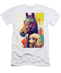 Horse and Poodle Dog Vibrant Expressions Dog Art Museum T-Shirt