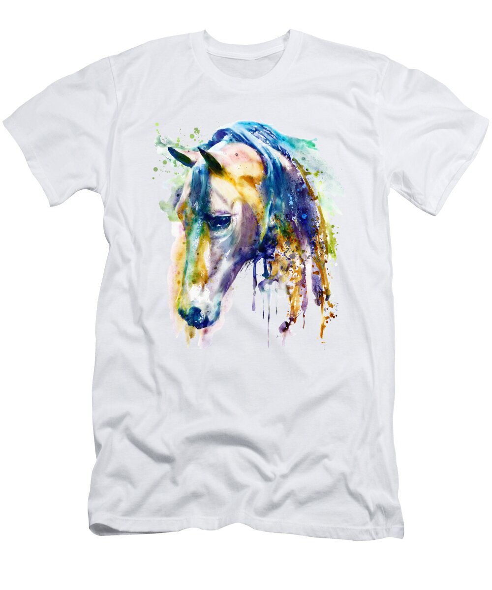 Horse Head Watercolor Marian Voicu T-Shirt