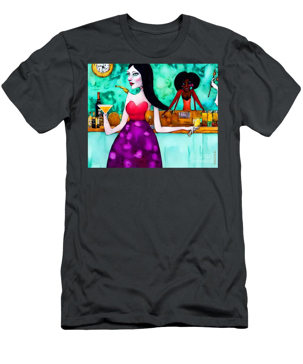 Hot Chick At the Bar 20230221a2 Wingsdomain Art and Photography T-Shirt