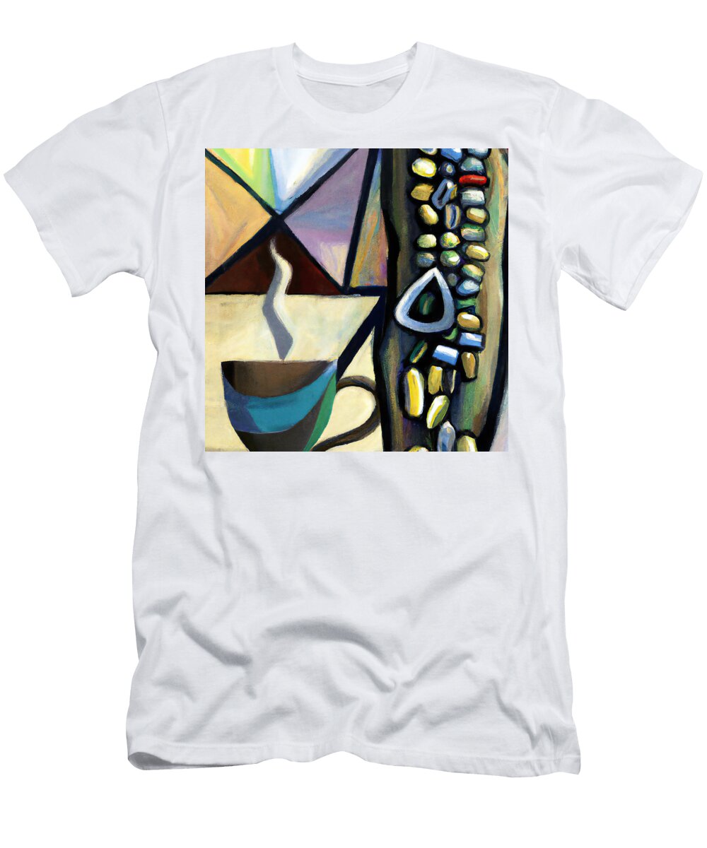 Hot Coffee Cubist Abstract Stellart Studio T-Shirt