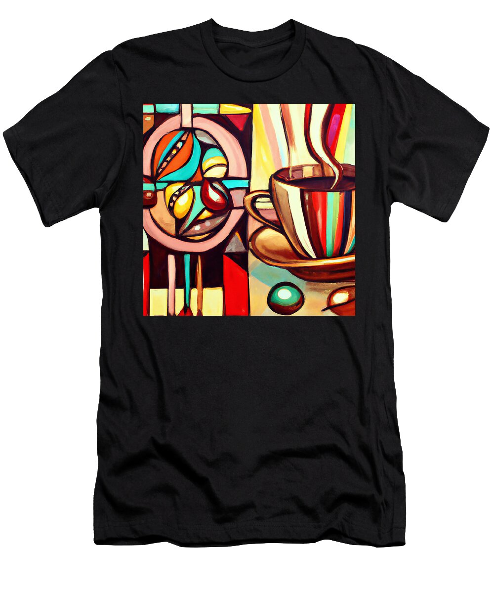 Hot Coffee Mug Modern Colorful Art Stellart Studio T-Shirt