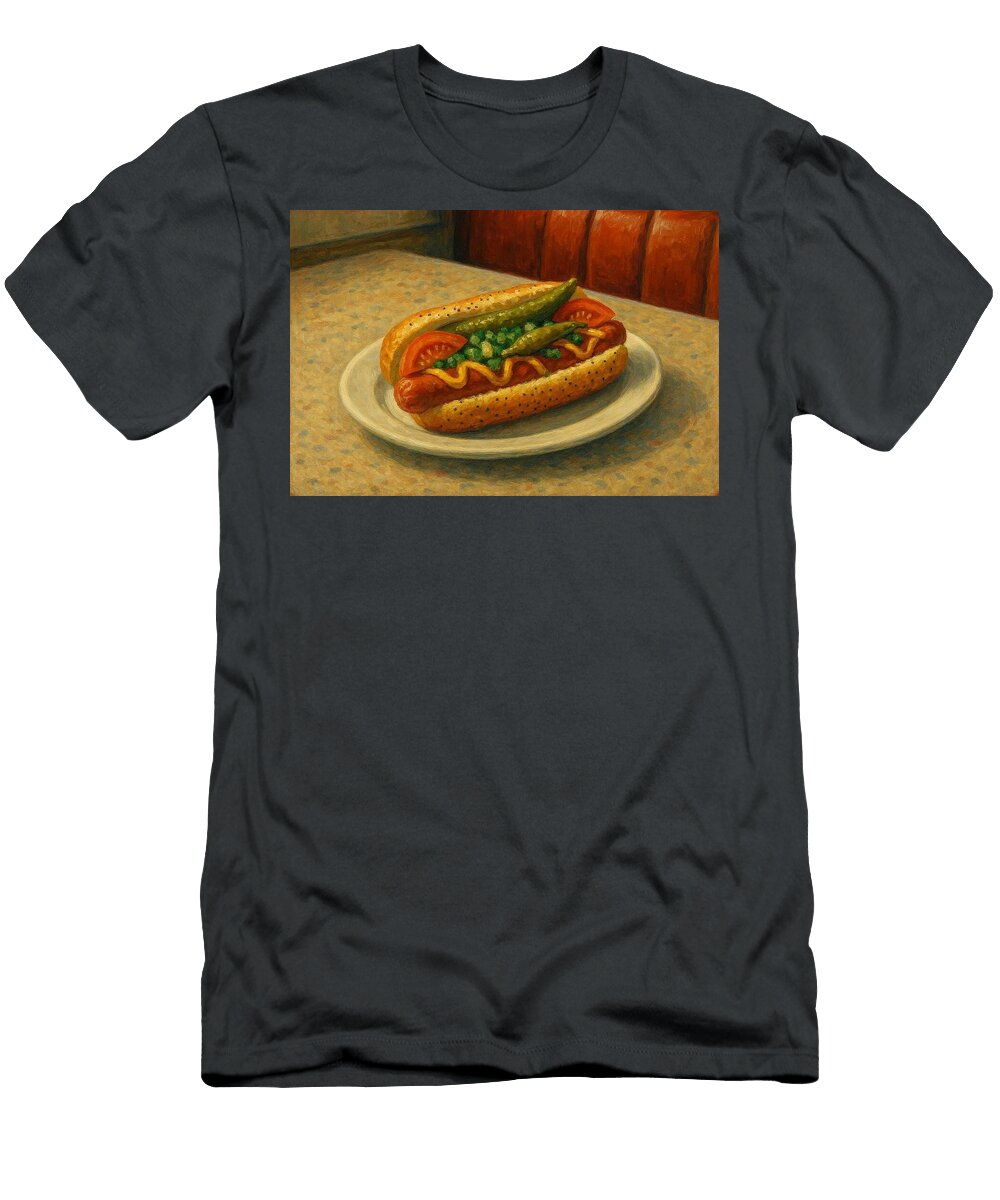 Hot Dog with Pickles and Tomatoes James Spears T-Shirt
