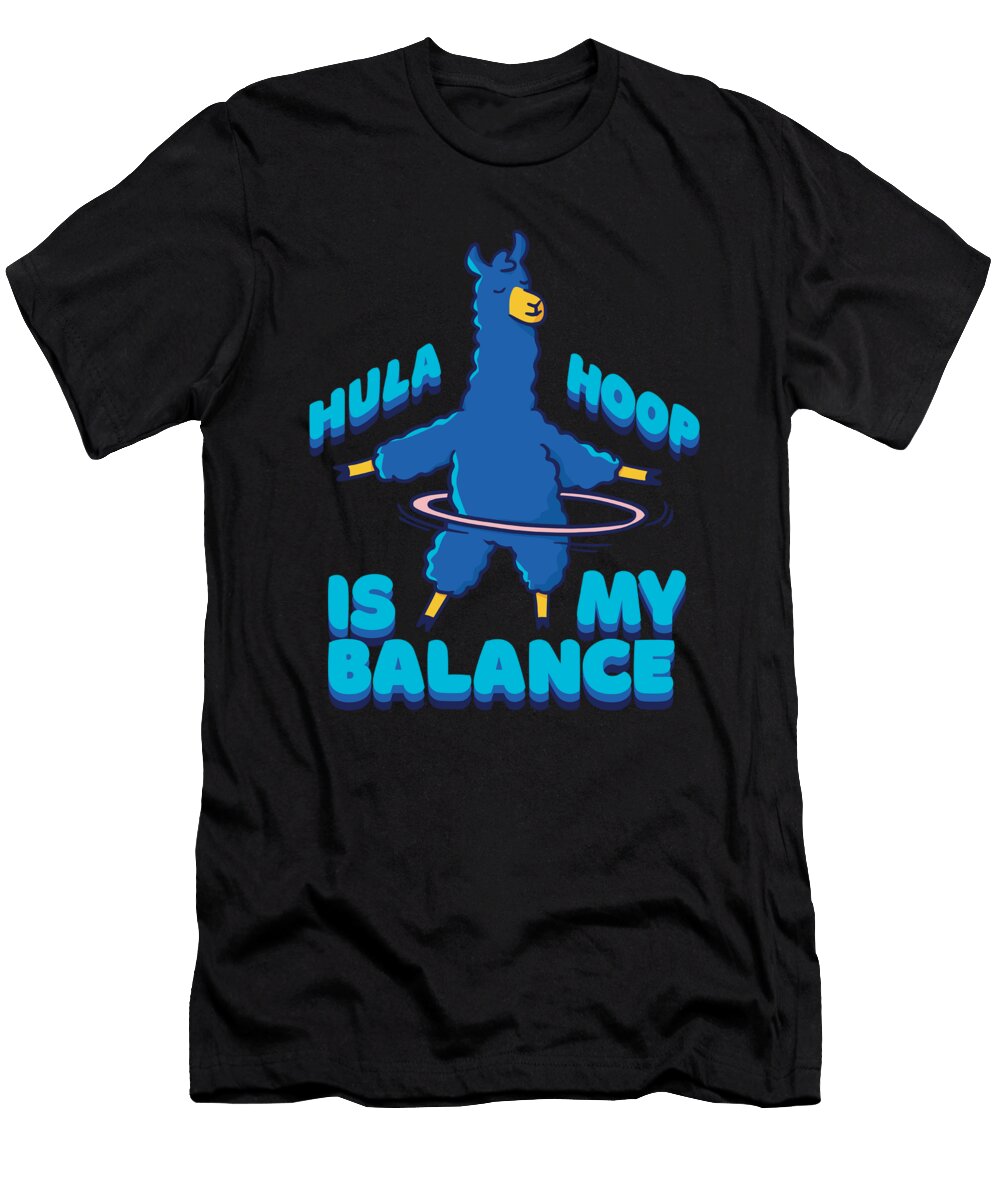 Hula Hoop Is My Balance Funny Llama Gifts Licensed Art T-Shirt