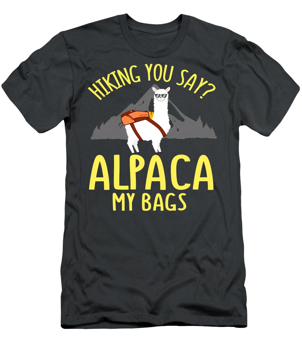 Humorous Hiking Alpaca Kenvin Tran T-Shirt