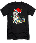 Huskey Dog Christmas Lights Santa Pajama Xmas Sophie Eleanor T-Shirt