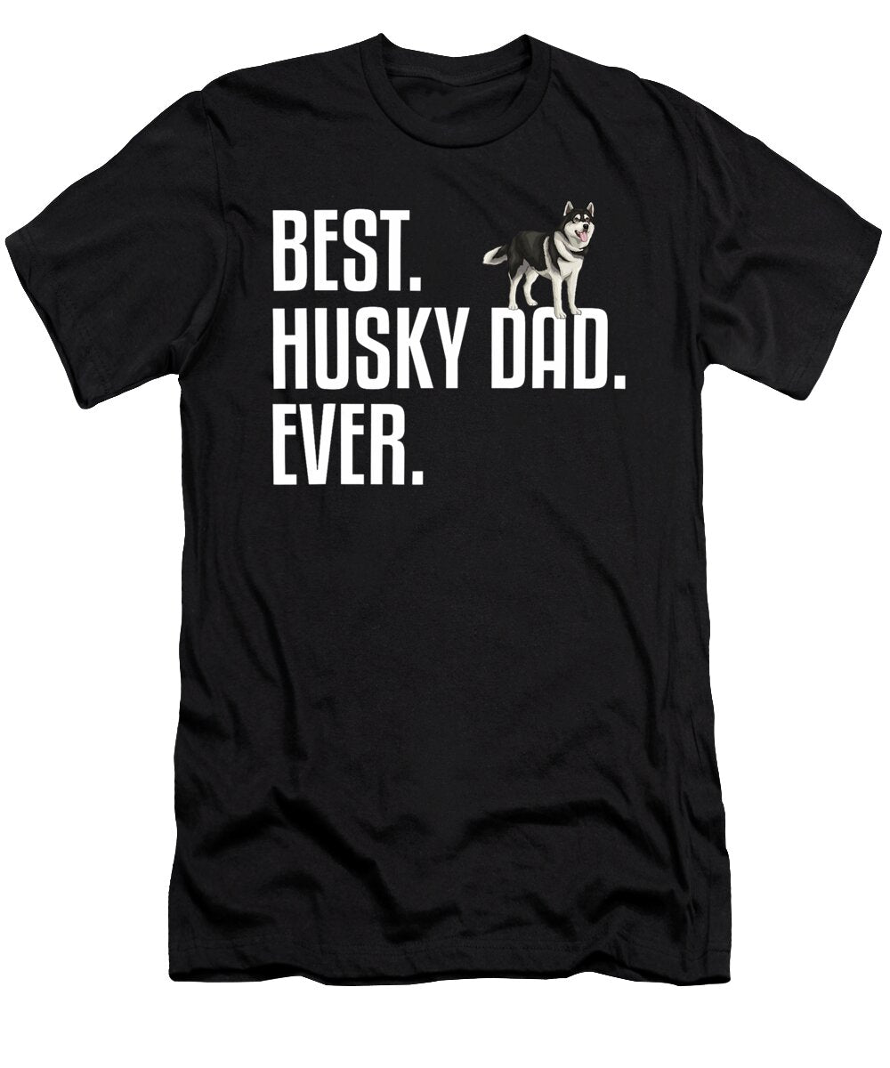 Husky Dad Art for Father Husky Lover Siberian Yah Lishr T-Shirt