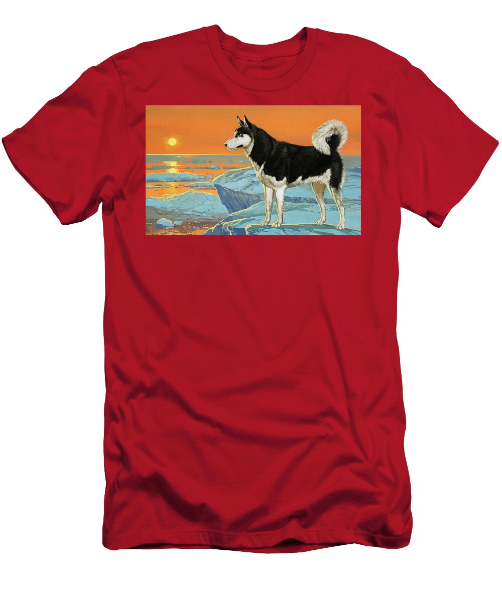Husky Dog Angus Mcbride T-Shirt