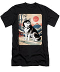 Husky Dog Bamboo Forest Mt Fuji Japanese Ukiyoe Zyneu Gangd T-Shirt