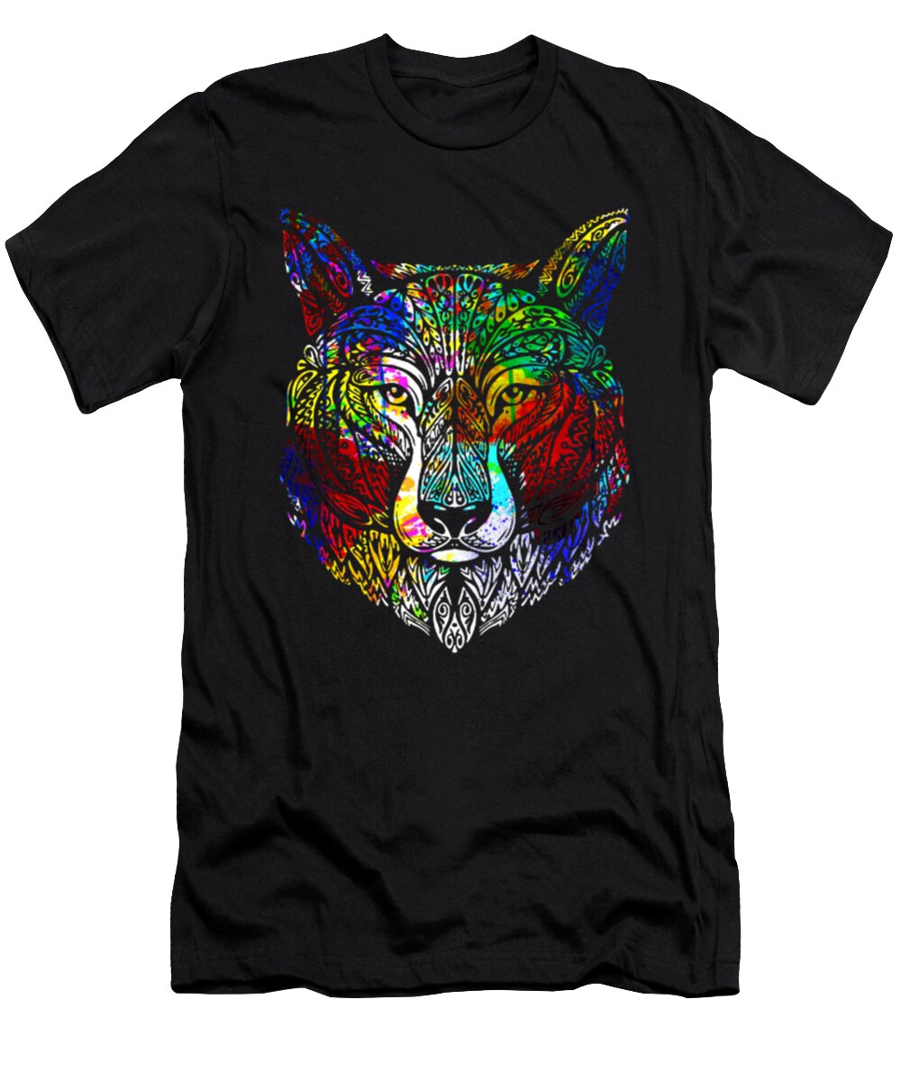 Husky Dog Colorful Art Gift Tinh Tran Le Thanh T-Shirt