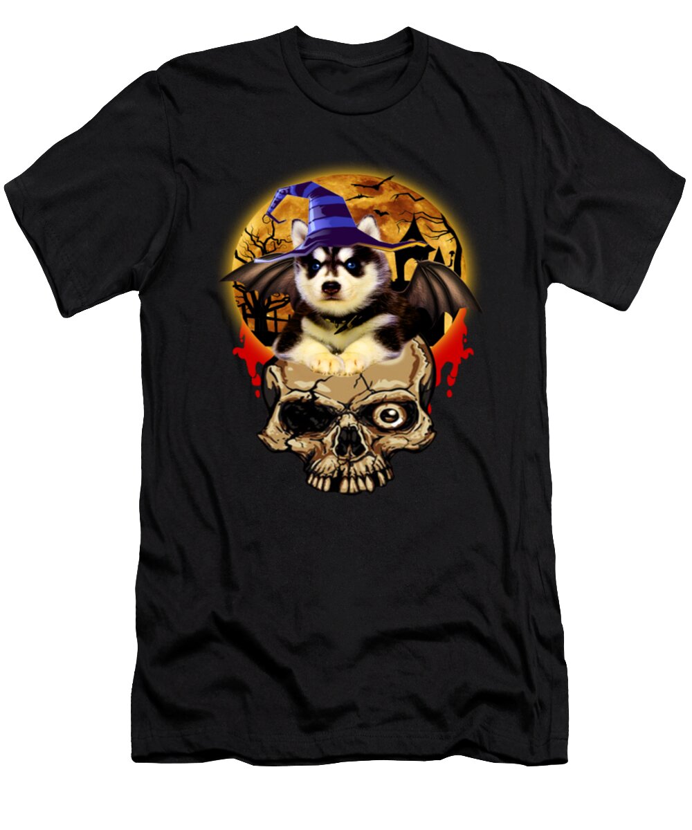 Husky Dog Halloween Day Tinh Tran Le Thanh T-Shirt